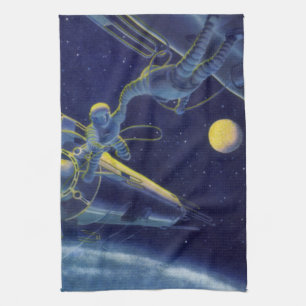 Klassieke Sciencefictionastronauten in de Ruimte Theedoek