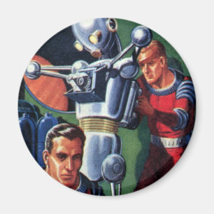 Klassieke sciencefictionastronauten repareren een magneet