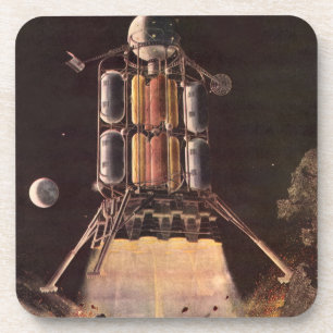 Klassieke Sciencefictionraket die van een planeet  Onderzetter