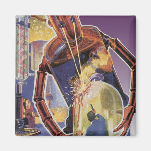 Klassieke Sciencefictionrobot met Laserstraalogen Magneet