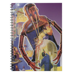 Klassieke Sciencefictionrobot met Laserstraalogen Notitieboek