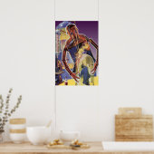 Klassieke Sciencefictionrobot met laserstraalogen Poster (Keuken)