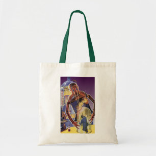 Klassieke Sciencefictionrobot met Laserstraalogen Tote Bag