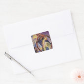 Klassieke Sciencefictionrobot met laserstraalogen Vierkante Sticker (Envelop)