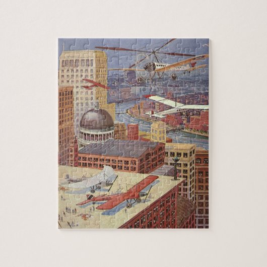 Klassieke sciencefictionstad, Victoriaanse stoomaa Legpuzzel (Verticaal)