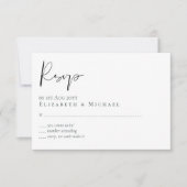 Klassieke Scipt Buddget Wedding RSVP (Voorkant)