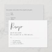 Klassieke Scipt Buddget Wedding RSVP (Voorkant / Achterkant)