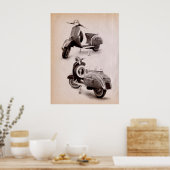 Klassieke scooter 1969 poster (Keuken)