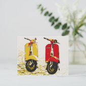 Klassieke scooter briefkaart (Staand voorkant)