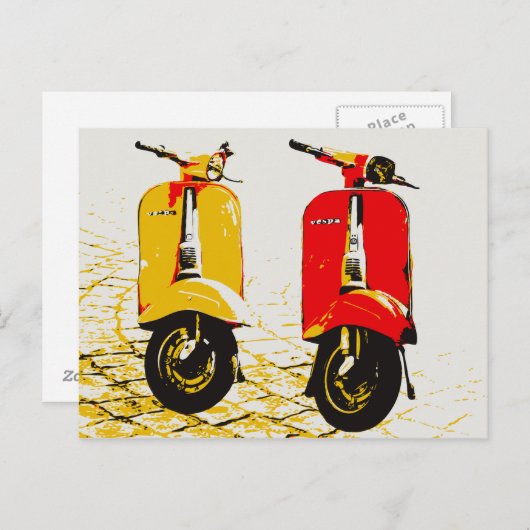 Klassieke scooter briefkaart (Voorkant / Achterkant)