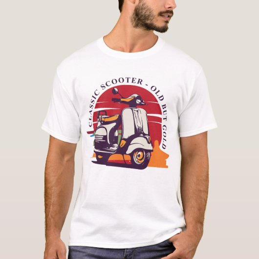Klassieke Scooter Oud Maar Goud T-shirt (Voorkant)