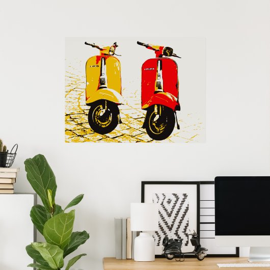 Klassieke scooter poster (Thuiskantoor)