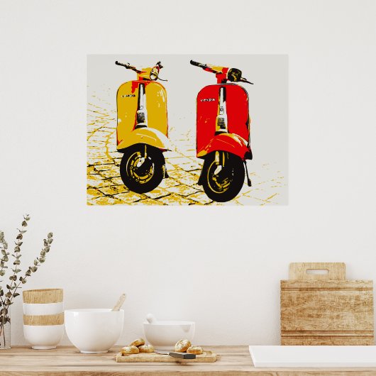 Klassieke scooter poster (Keuken)