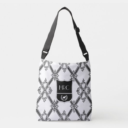 Klassieke Scottie Monogram personaliseren Crossbody Tas (Voorkant)