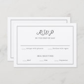 Klassieke script aangepaste offerte RSVP kaart (Voorkant / Achterkant)