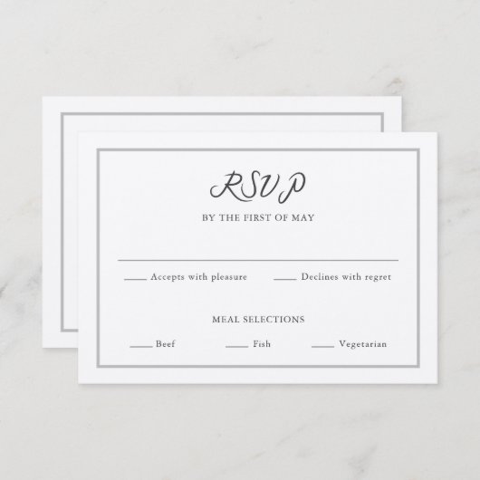 Klassieke script aangepaste offerte RSVP-kaart RSVP Kaartje (Voorkant / Achterkant)