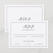 Klassieke script aangepaste quote RSVP kaart (Voorkant / Achterkant)