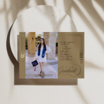 Klassieke Script Afstuderen Green & Gold Foil