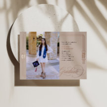 Klassieke Script Afstuderen Taupe & Roos Gold