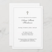 Klassieke Script Baptism-uitnodiging Kaart (Voorkant / Achterkant)