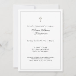 Klassieke Script Baptism-uitnodiging Kaart