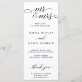 Klassieke script bruiloft programma's - Mr en Mrs (Voorkant)
