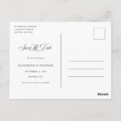 Klassieke Script Calligraphy Elegant Save the Date Briefkaart (Achterkant)