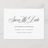 Klassieke Script Calligraphy Elegant Save the Date Briefkaart (Voorkant)