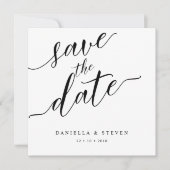 Klassieke Script Calligraphy Wedding Save the Date Kaart (Voorkant)