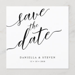 Klassieke Script Calligraphy Wedding Save the Date Kaart