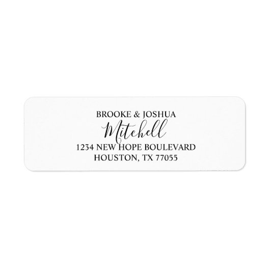 Klassieke Script Couple Return Address Labels (Voorkant)