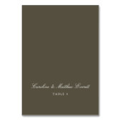 Klassieke script elegante douane olijf placecard kaart (Voorkant)