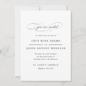 Klassieke Script Elegantie bruiloft uitnodiging (Voorkant)