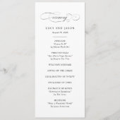 Klassieke Script Elegantie Huwelijksceremonie Programmakaart (Voorkant)