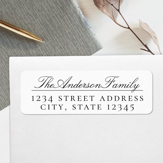 Klassieke Script Familie Naam Retouradres Labels