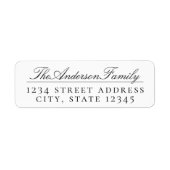 Klassieke Script Familie Naam Retouradres Labels (Voorkant)