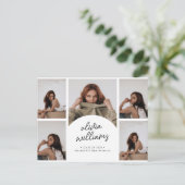 Klassieke Script Foto Collage Afstuderen Briefkaart (Staand voorkant)