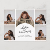 Klassieke Script Foto Collage Afstuderen Briefkaart (Voorkant)