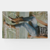 Klassieke Script Foto Modern Cool Graduation Party Spandoek (Horizontaal)