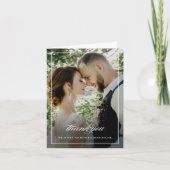 Klassieke Script-fotobruiloft Bedankkaart (Voorkant)