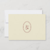 Klassieke Script Ivoor Monogram Huwelijk QR Code RSVP Kaartje (Achterkant)