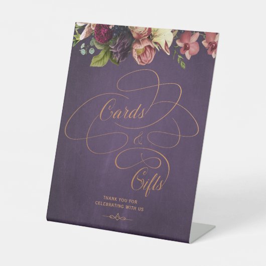  klassieke script kaarten en geschenken teken reclamebord met voetstuk (Voorkant)