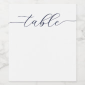 Klassieke Script Lege Tafel Nummer Trouw Wijn Etiket (Enkel label)
