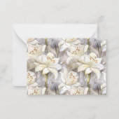 Klassieke script lelies bruiloft reactie RSVP Notitiekaartje (Achterkant)