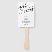 Klassieke Script Mr en Mrs Wedding Program Fan Handwaaier (Voorkant)