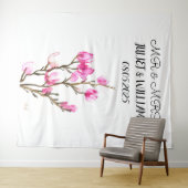 Klassieke Script Mr & Mrs Trouw Achtergrond banner Wandkleed (In Situ (horizontaal))