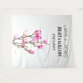 Klassieke Script Mr & Mrs Trouw Achtergrond banner Wandkleed (Voorkant (horizontaal))