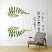 Klassieke Script Mr & Mrs Trouw Achtergrond banner Wandkleed (In Situ (horizontaal))