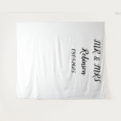 Klassieke Script Mr & Mrs Trouw Achtergrond banner Wandkleed (Voorkant (horizontaal))