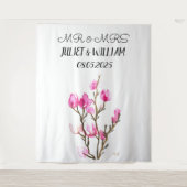 Klassieke Script Mr & Mrs Wedding Backdrop banner Wandkleed (Voorkant)
